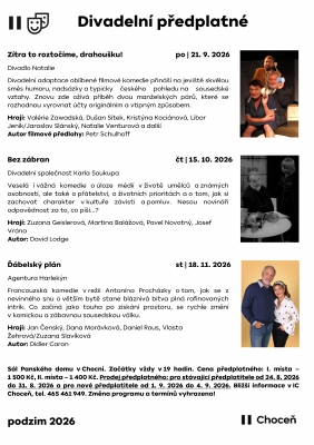Divadelní představení - PODZIM 2026: