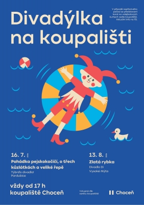 Divadýlka na koupališti: Pohádka pejskokočičí, o třech kůzlátkách a veliké řepě