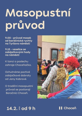 Masopustní průvod v Chocni